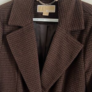 Michael Kors Women's Dark Brown Houndstooth Blazer